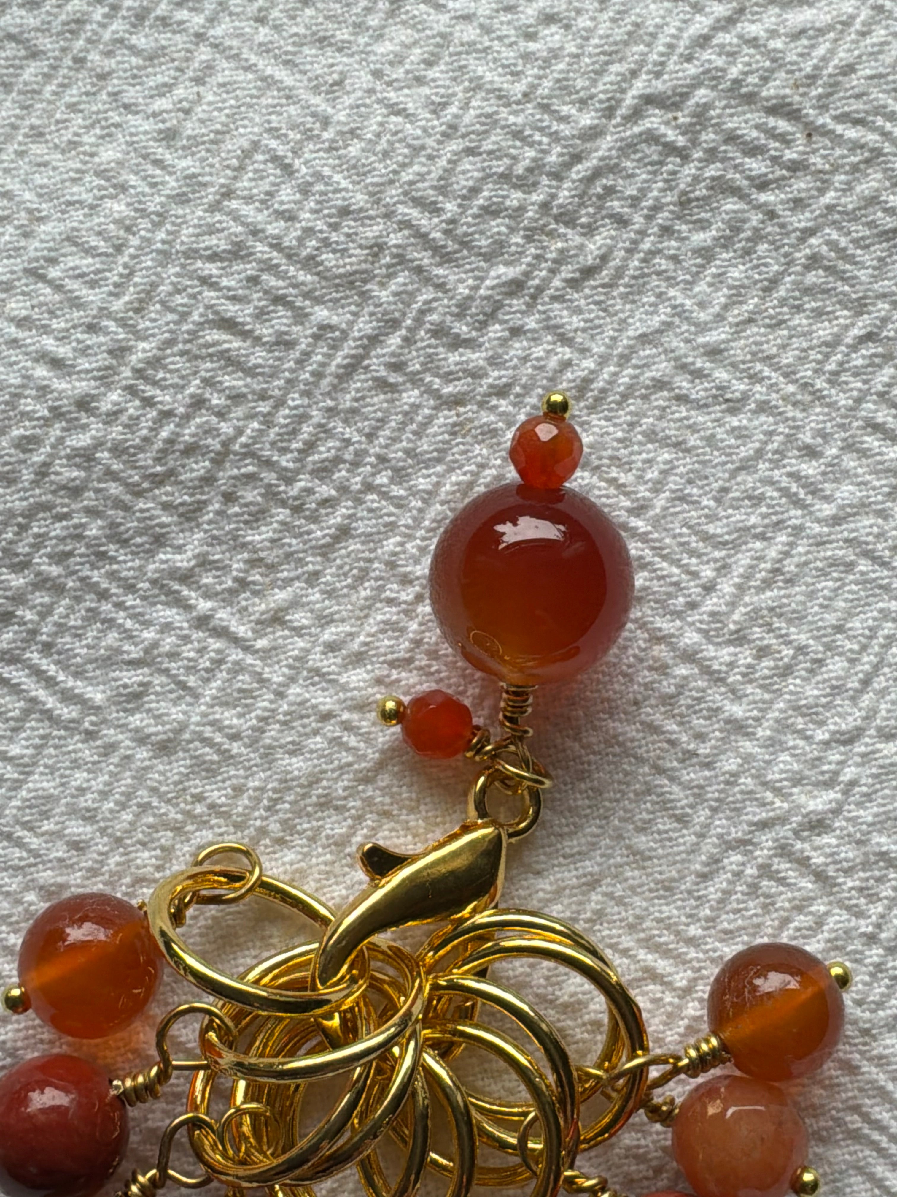 Maskemarkør sæt Carneol, Mookite og Agat. Forgyldte markører der passer på op til 7 mm