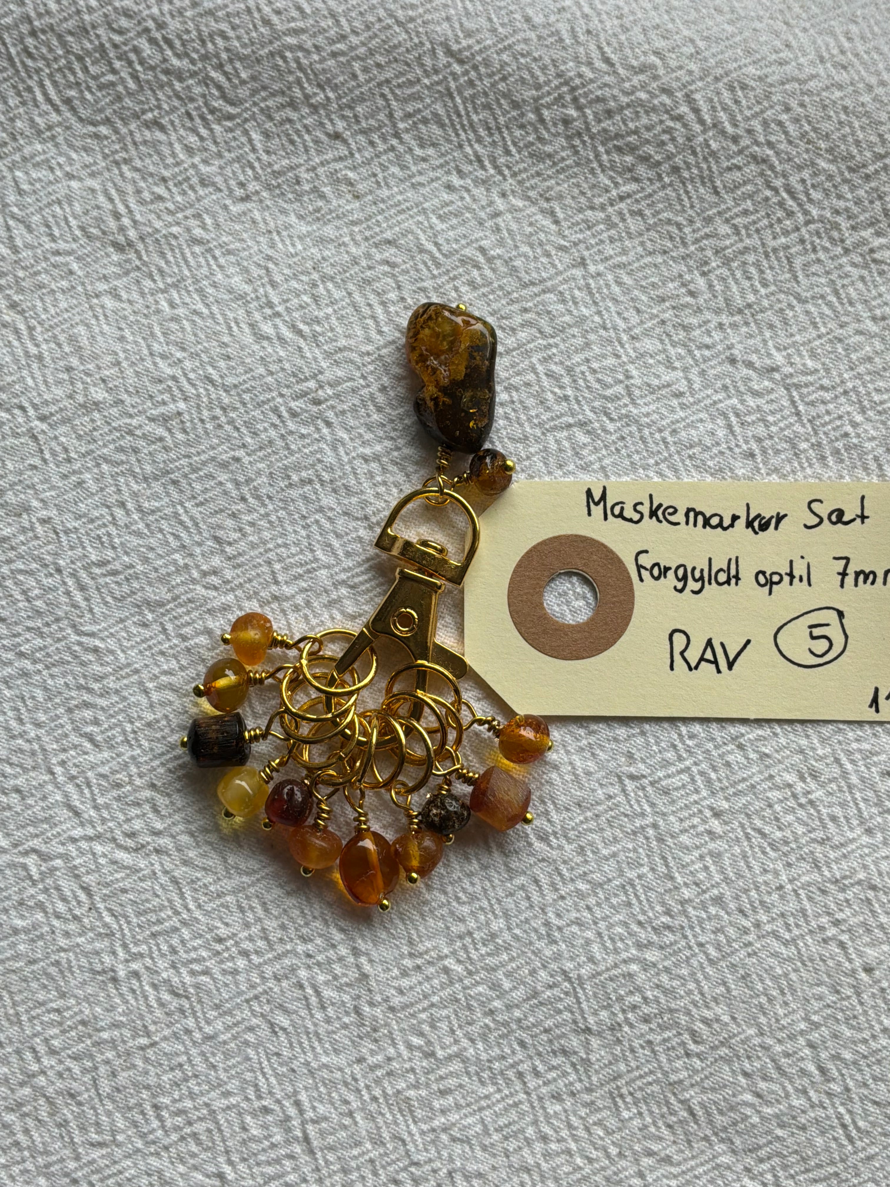 Maskemarkør sæt Rav Nordens guld. 5. Forgyldt med op til 7 mm markører og en markørholder