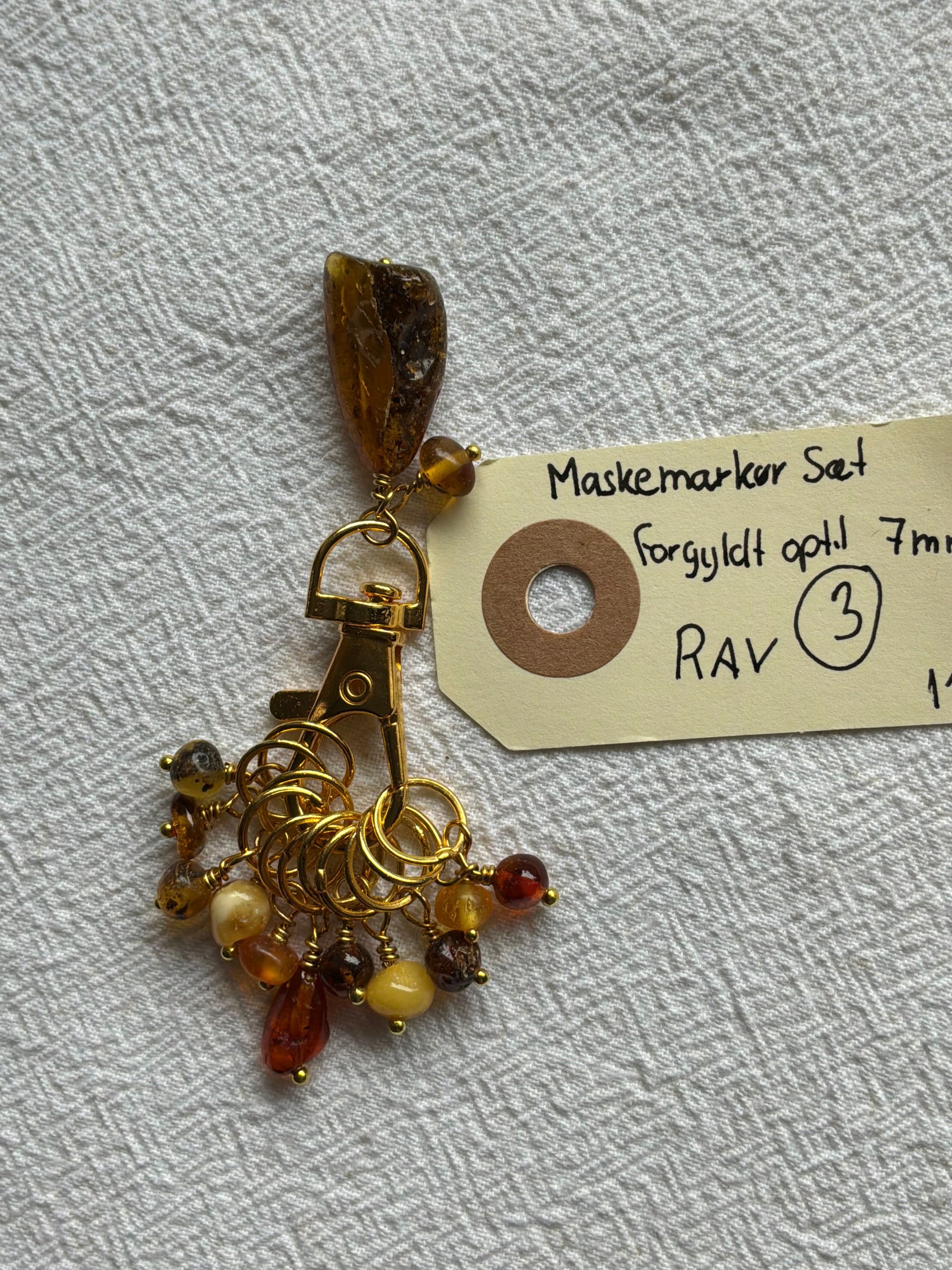 Maskemarkør sæt Rav Nordens guld. 3.  Forgyldt med op til 7 mm markører og en markørholder