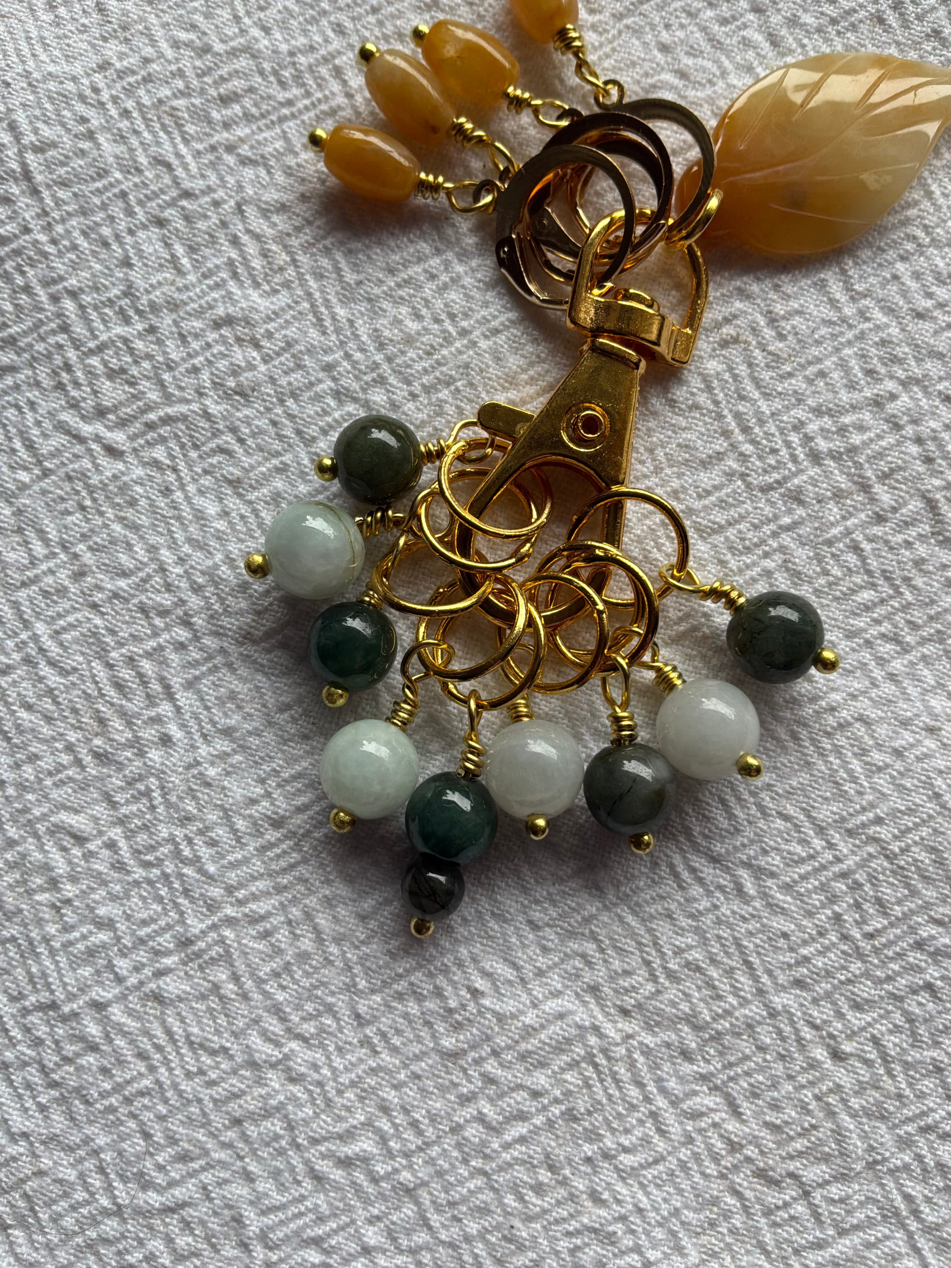 Maskemarkør sæt Jade grøn og gul. Med gul blad på markørholder. Forgyldt op til 7mm og åbenlukkelige (Kopi)