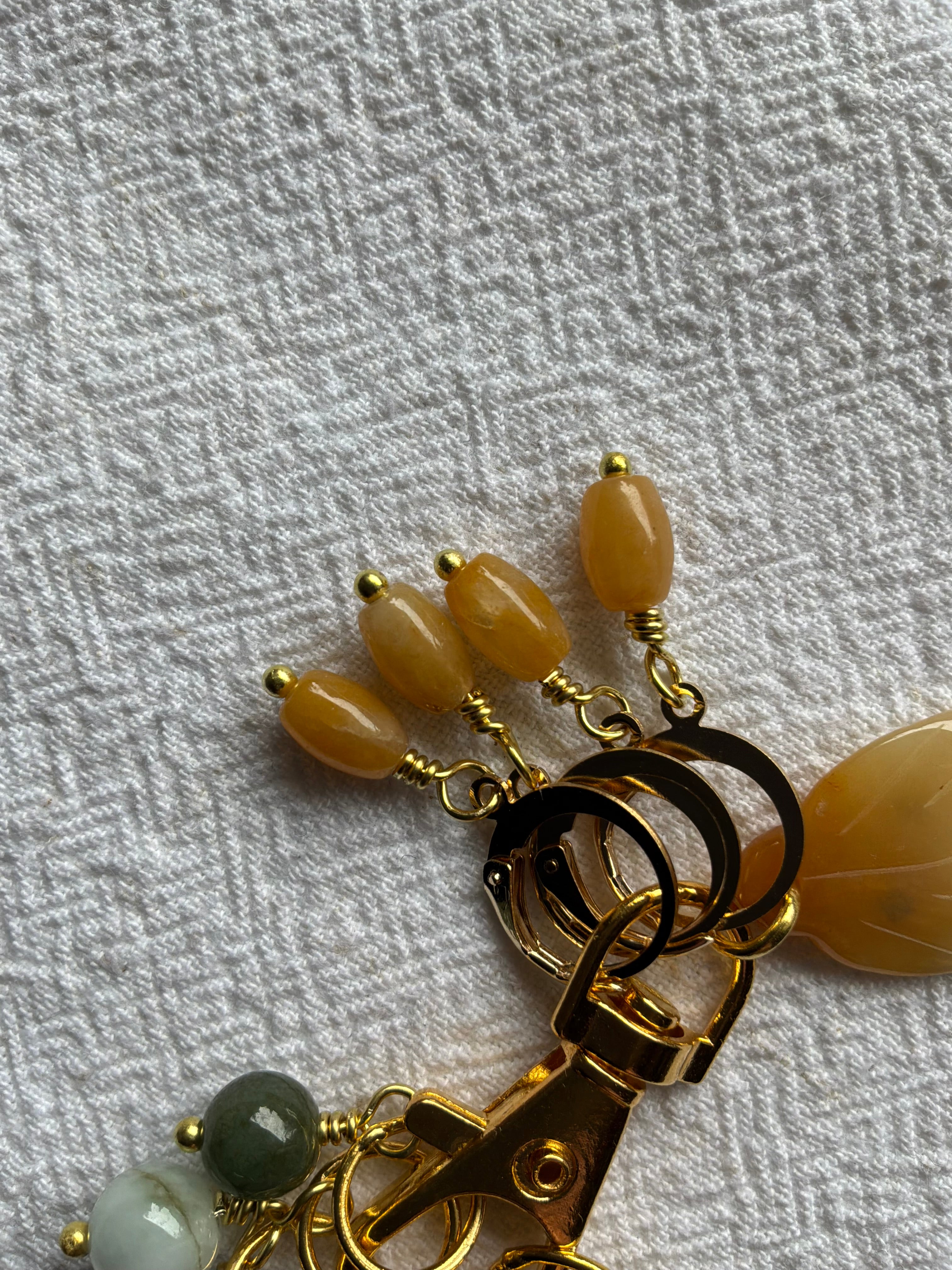 Maskemarkør sæt Jade grøn og gul. Med gul blad på markørholder. Forgyldt op til 7mm og åbenlukkelige (Kopi)