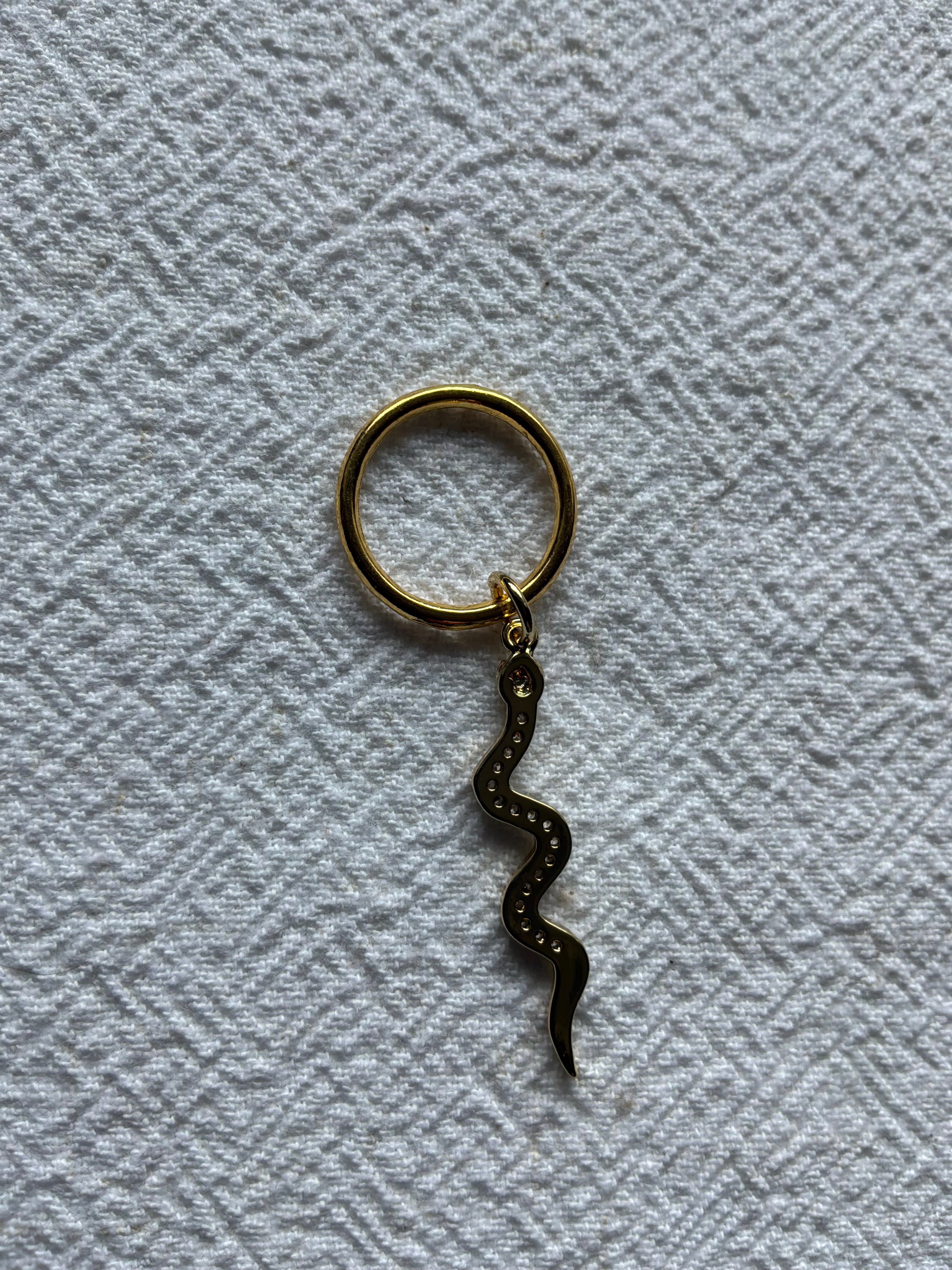 Maskemarkør enkelt Slange med zirkonia sten 29x6mm. Vælg Op til 7mm, 10mm, eller åbenlukkelig