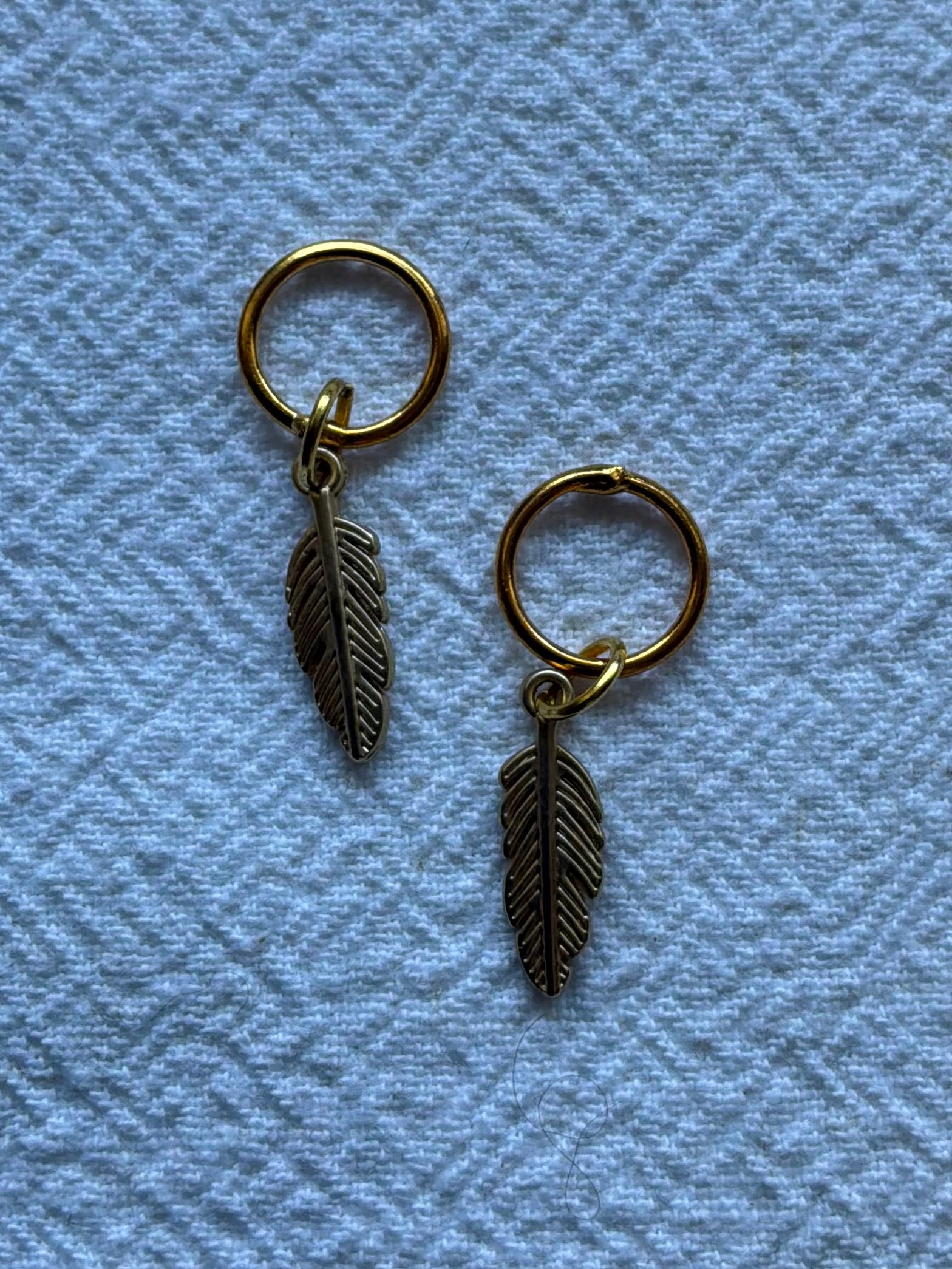 Maskemarkør forgyldt Fjer 15x5mm  Vælg Op til 7mm, 10mm, 12mm eller åbenlukkelig