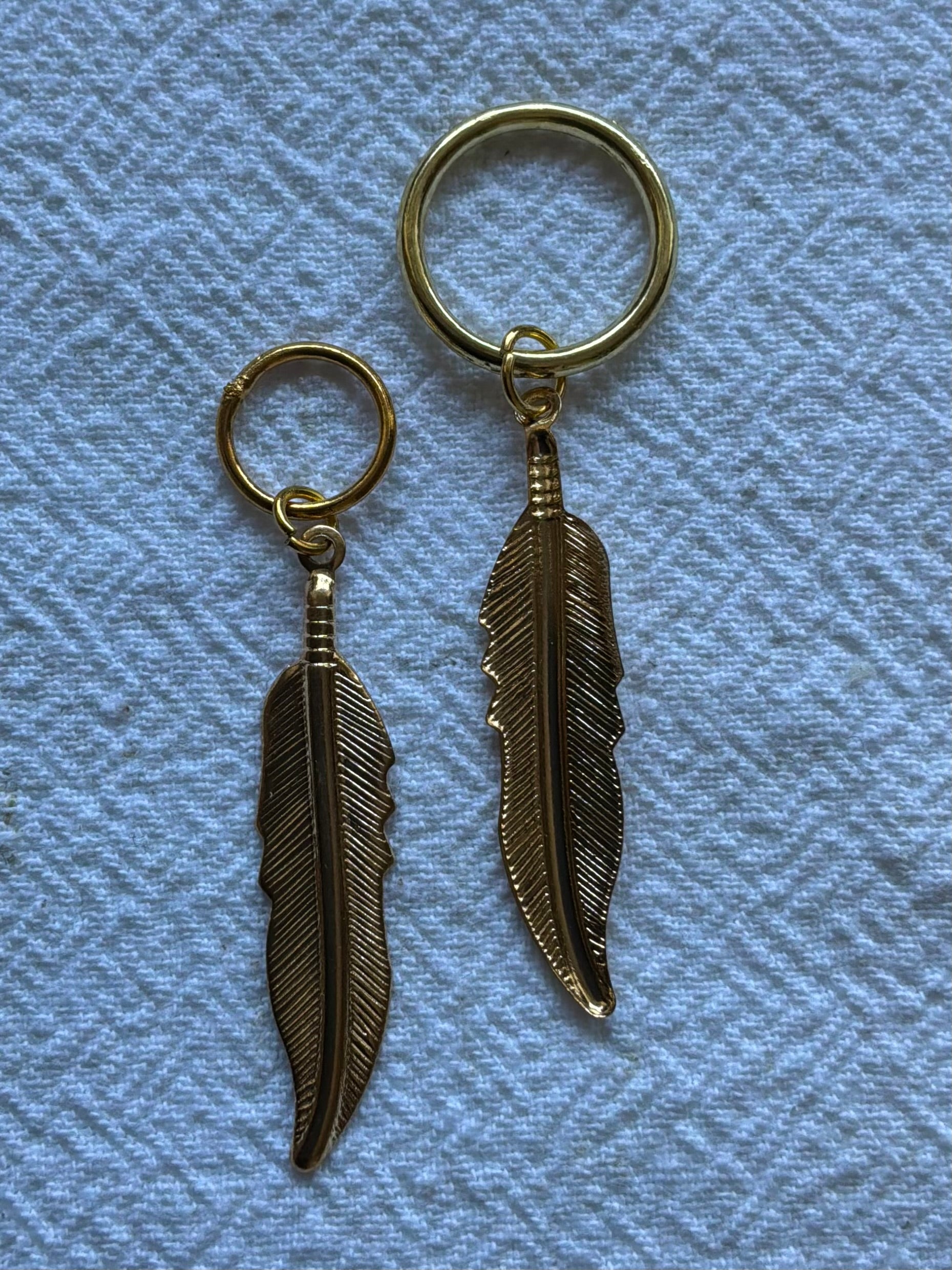 Maskemarkør forgyldt Fjer 32x5mm  Vælg Op til 7mm, 10mm, 12mm eller åbenlukkelig