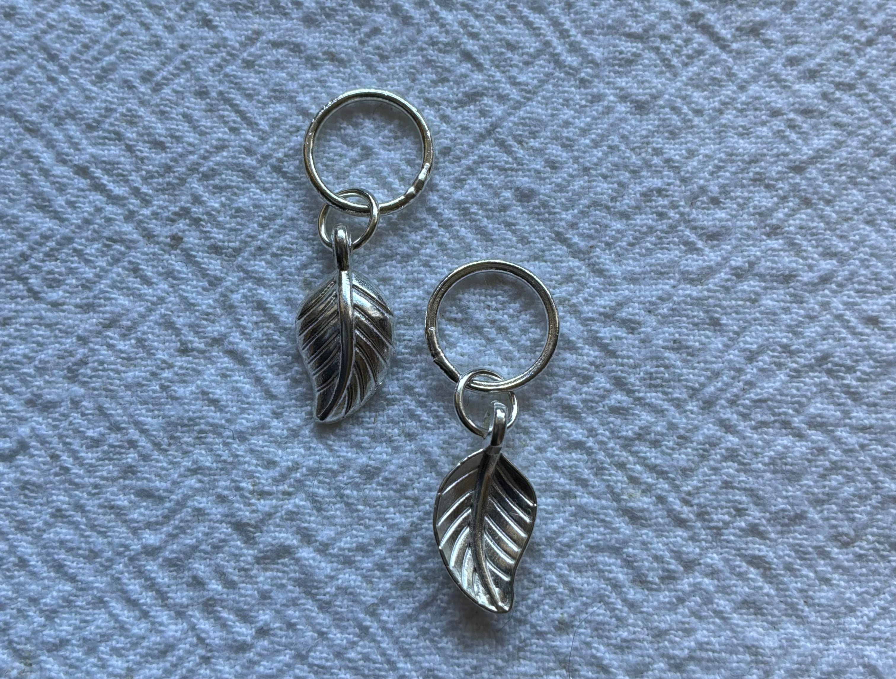 Maskemarkør forsølvet Blad 15x7mm. Vælg Op til 7mm, 10mm, eller åbenlukkelig