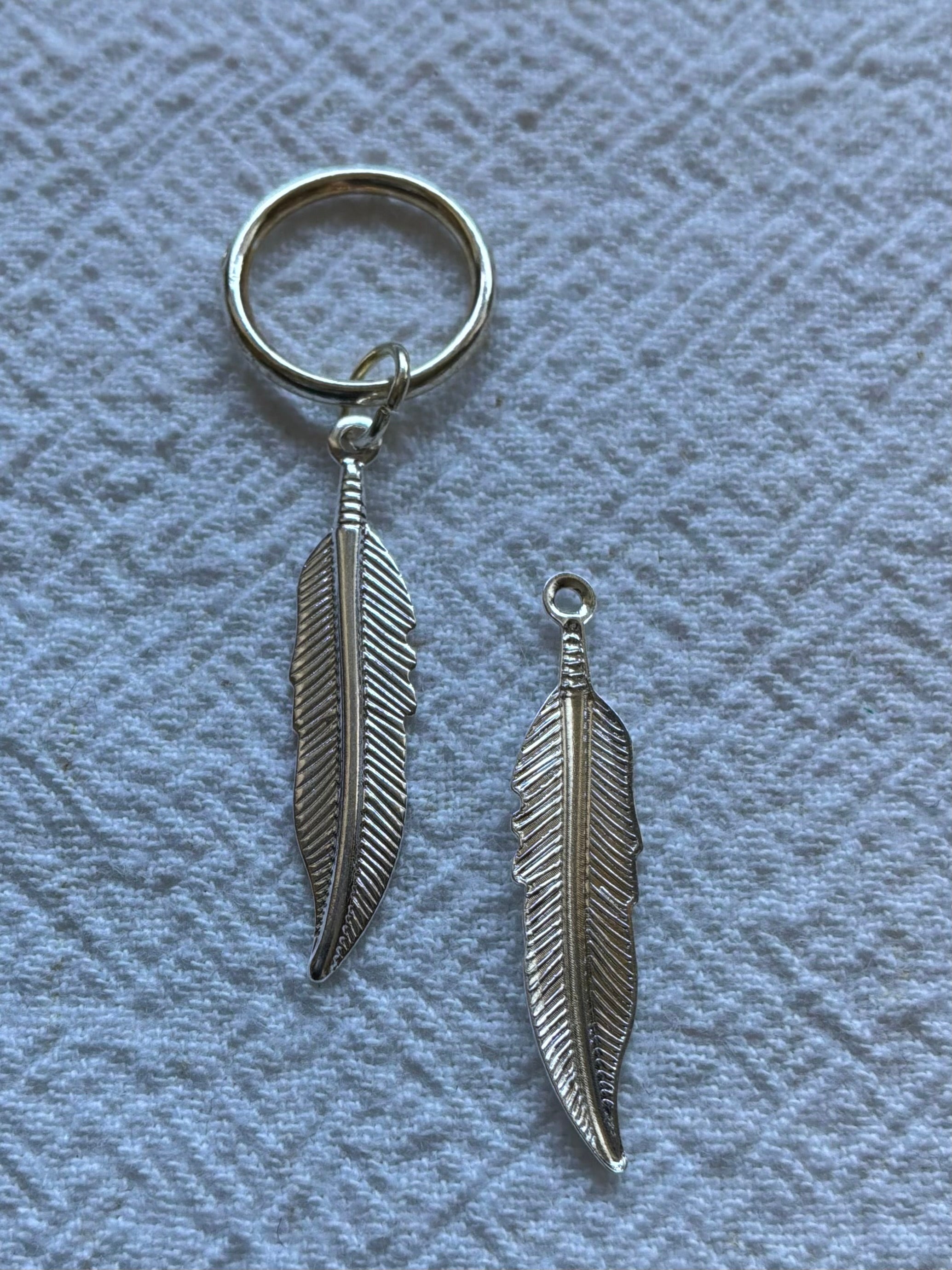 Maskemarkør forsølvet Fjer 28x5mm  Vælg Op til 7mm, 10mm, 12mm eller åbenlukkelig