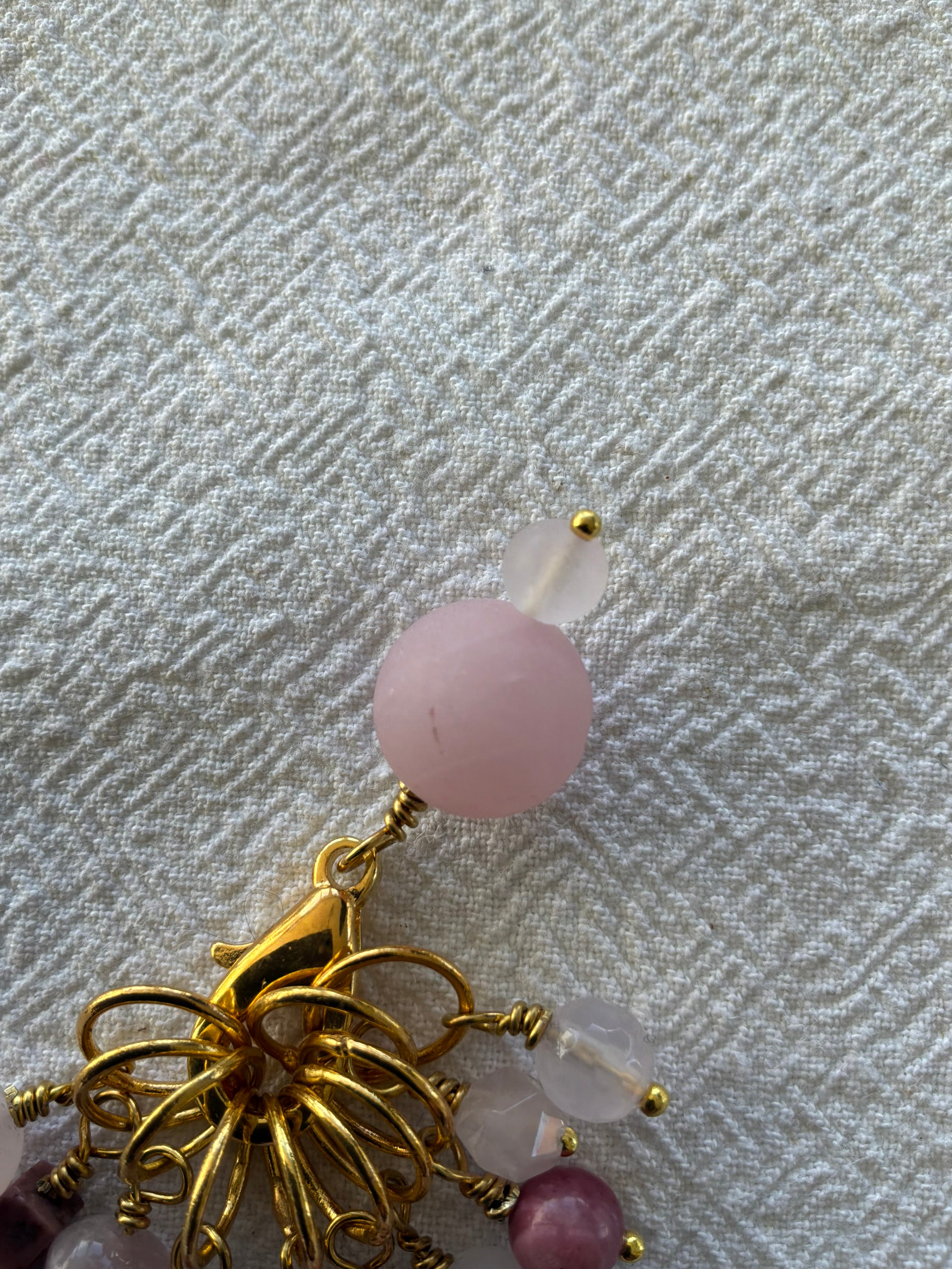 Maskemarkør sæt  Rosakvrts og Rhodocrosit 3. Forgyldte markører der passer på op til 7 mm pinde