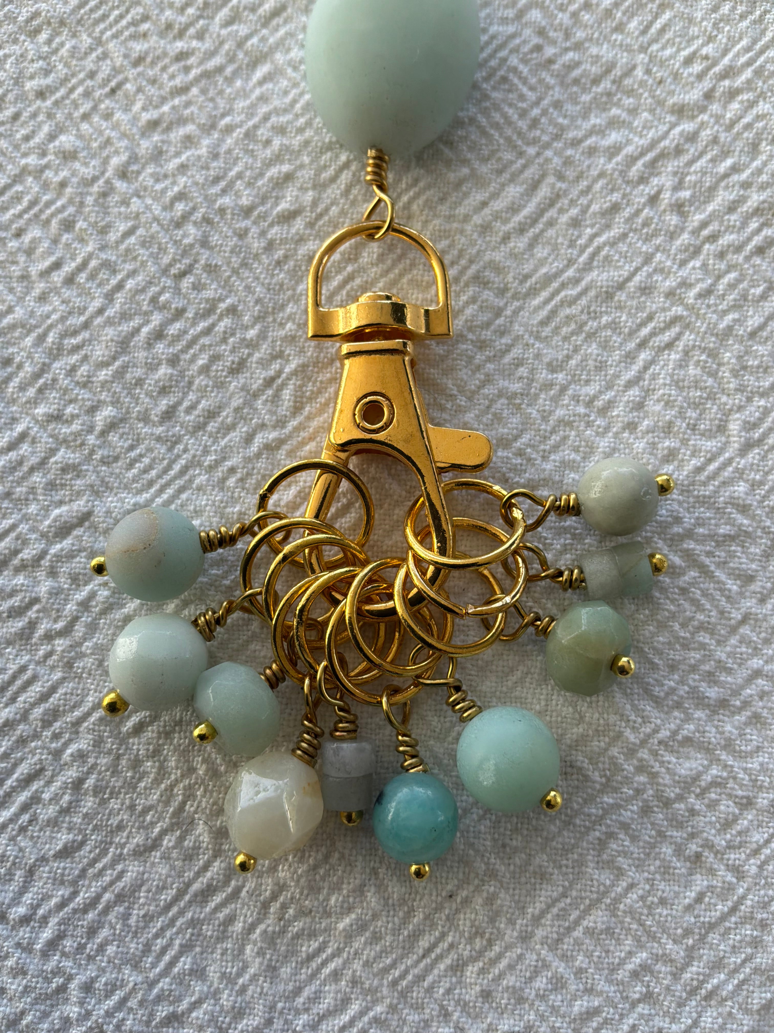 Maskemarkør sæt  Amazonit. Forgyldte markører der passer på op til 7 mm pinde