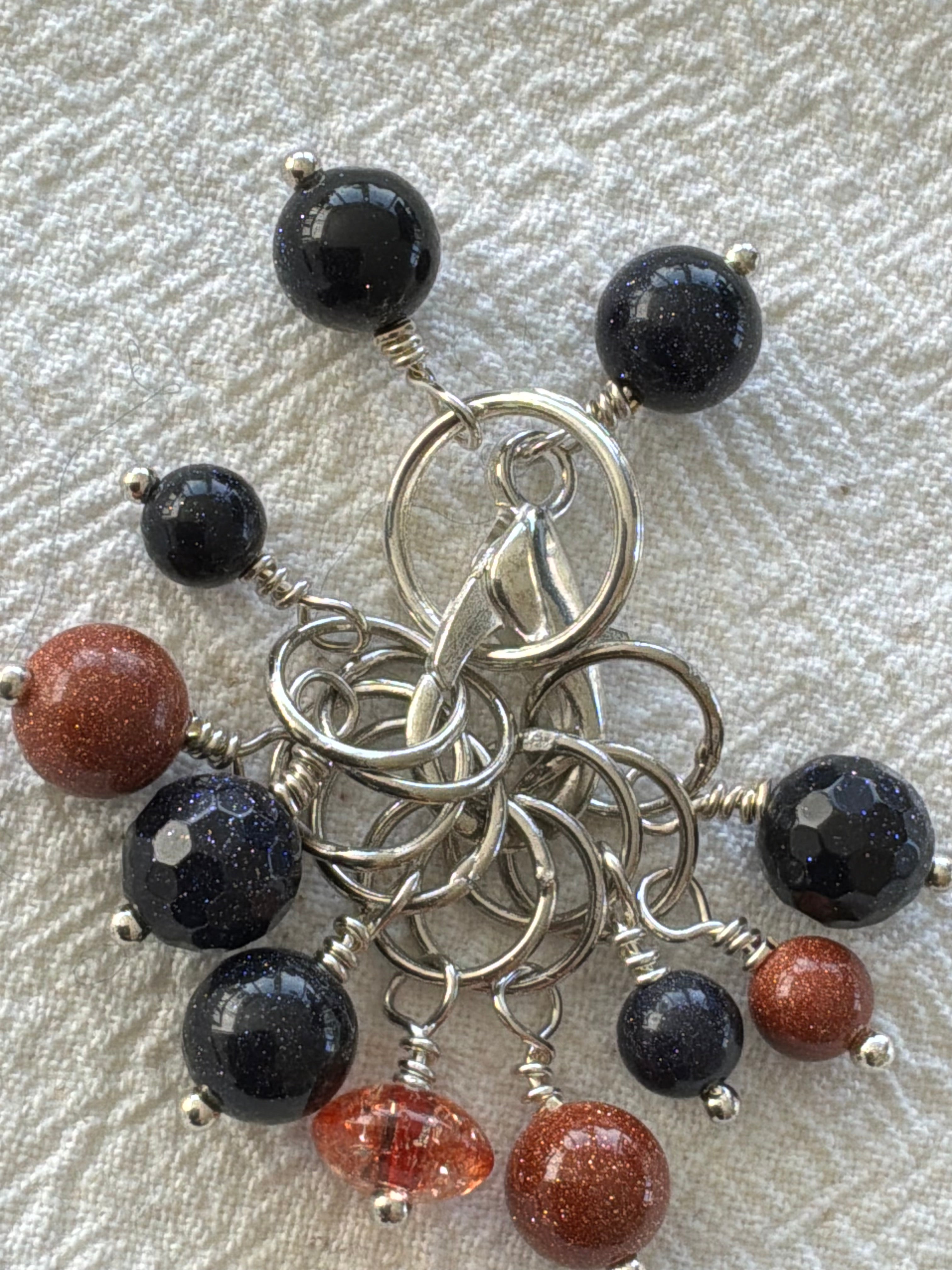 Maskemarkør sæt Golden Sandstone Blue og Brown forsølvet. Op til 7mm pinde