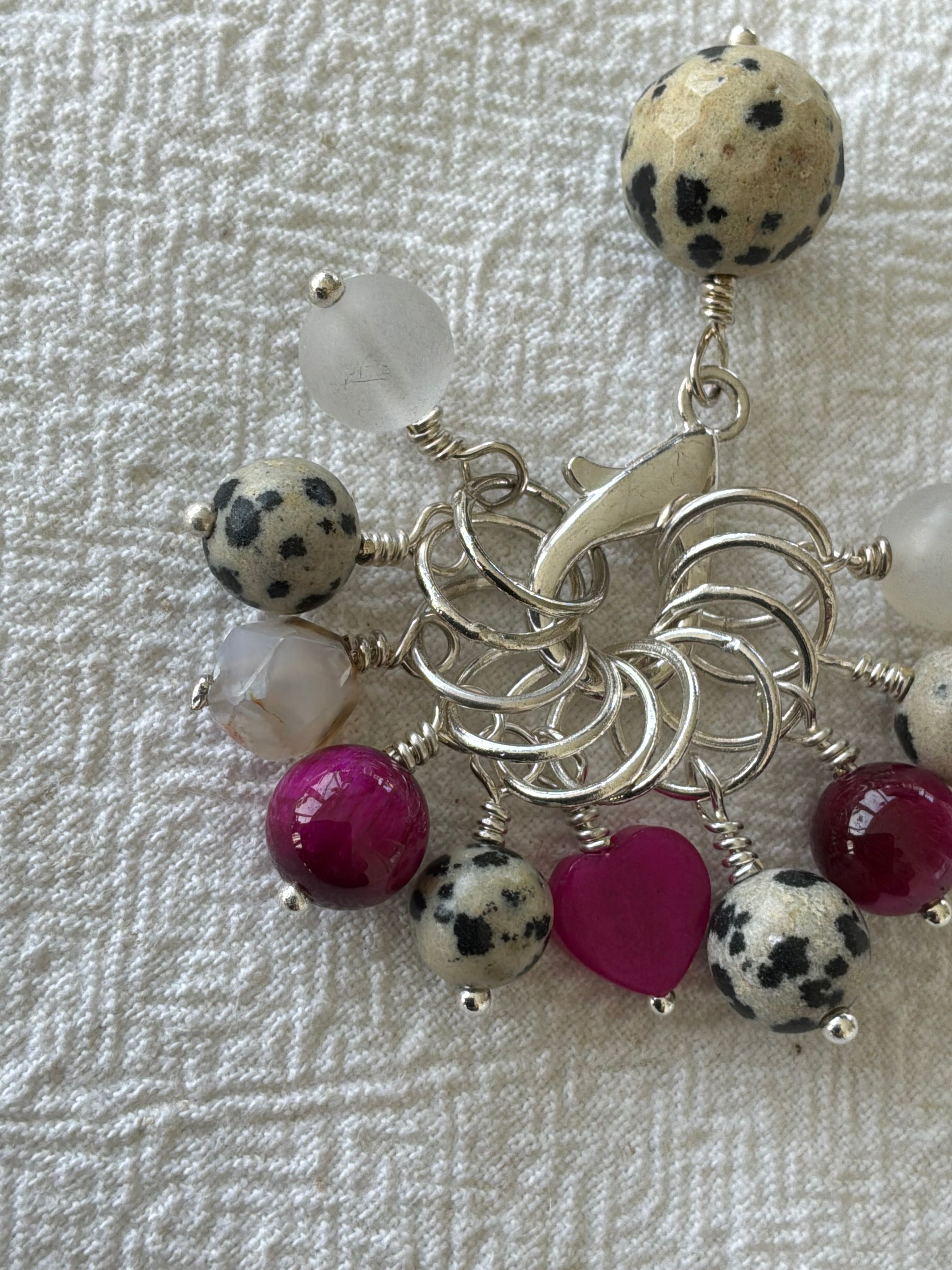 Maskemarkør sæt Dalmatiner, Pink Tigerøje og Agat forsølvet. Op til 7 mm pinde