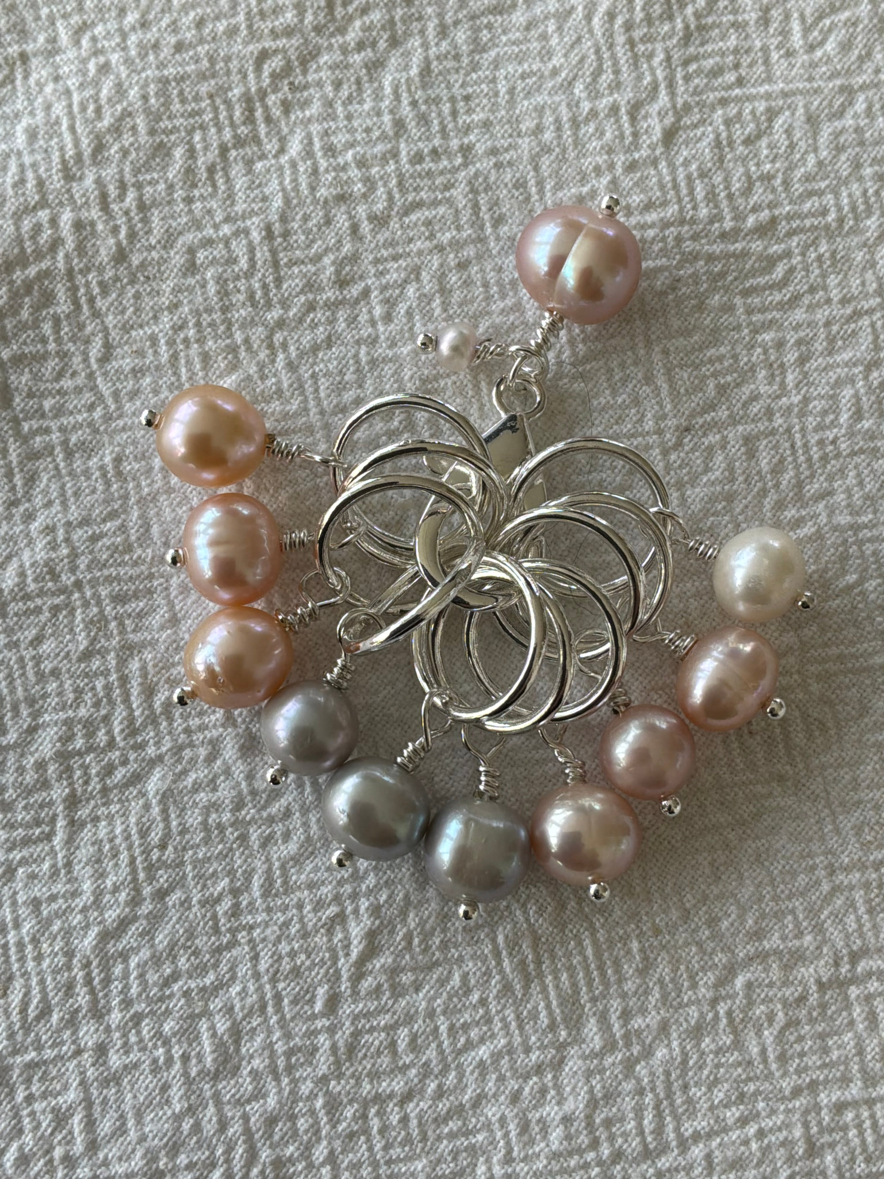 Maskemarkør sæt Perler mix farver forsølvet. Op til 10 mm