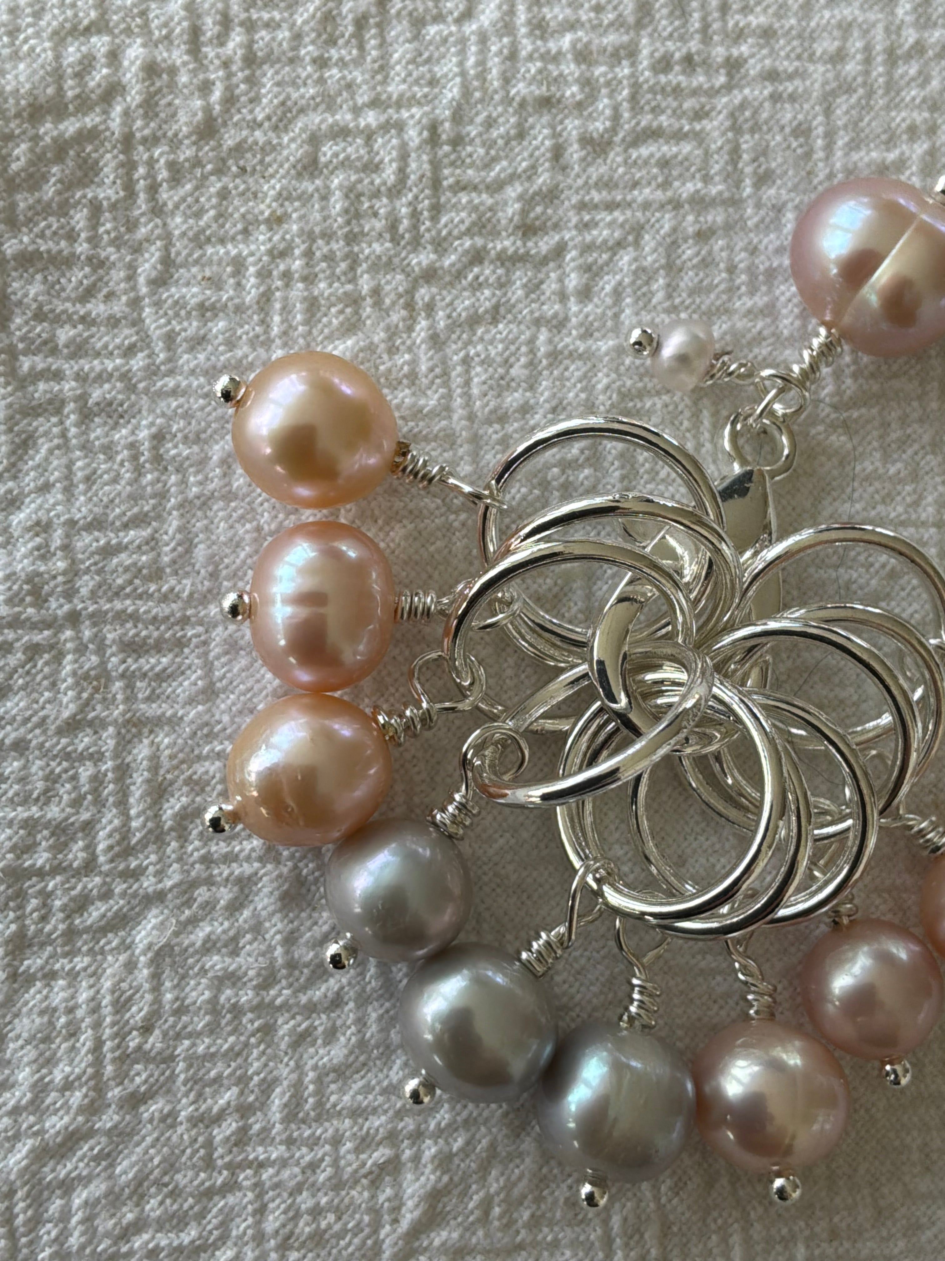 Maskemarkør sæt Perler mix farver forsølvet. Op til 10 mm