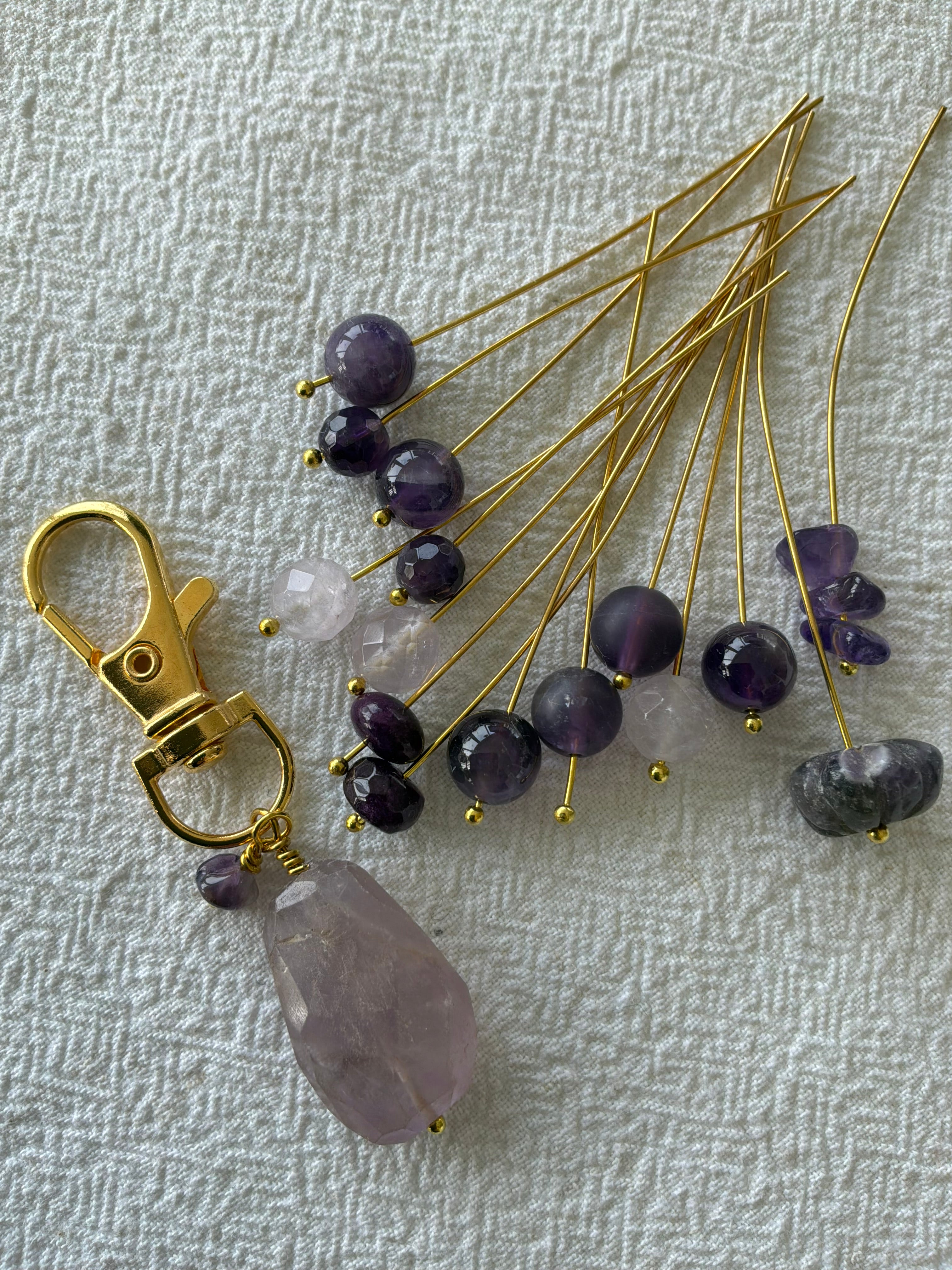 Maskemarkør sæt Unika stort forgyldt eller forsølvet. Ametyster - Du bestemmer hvilke størrelse ringe