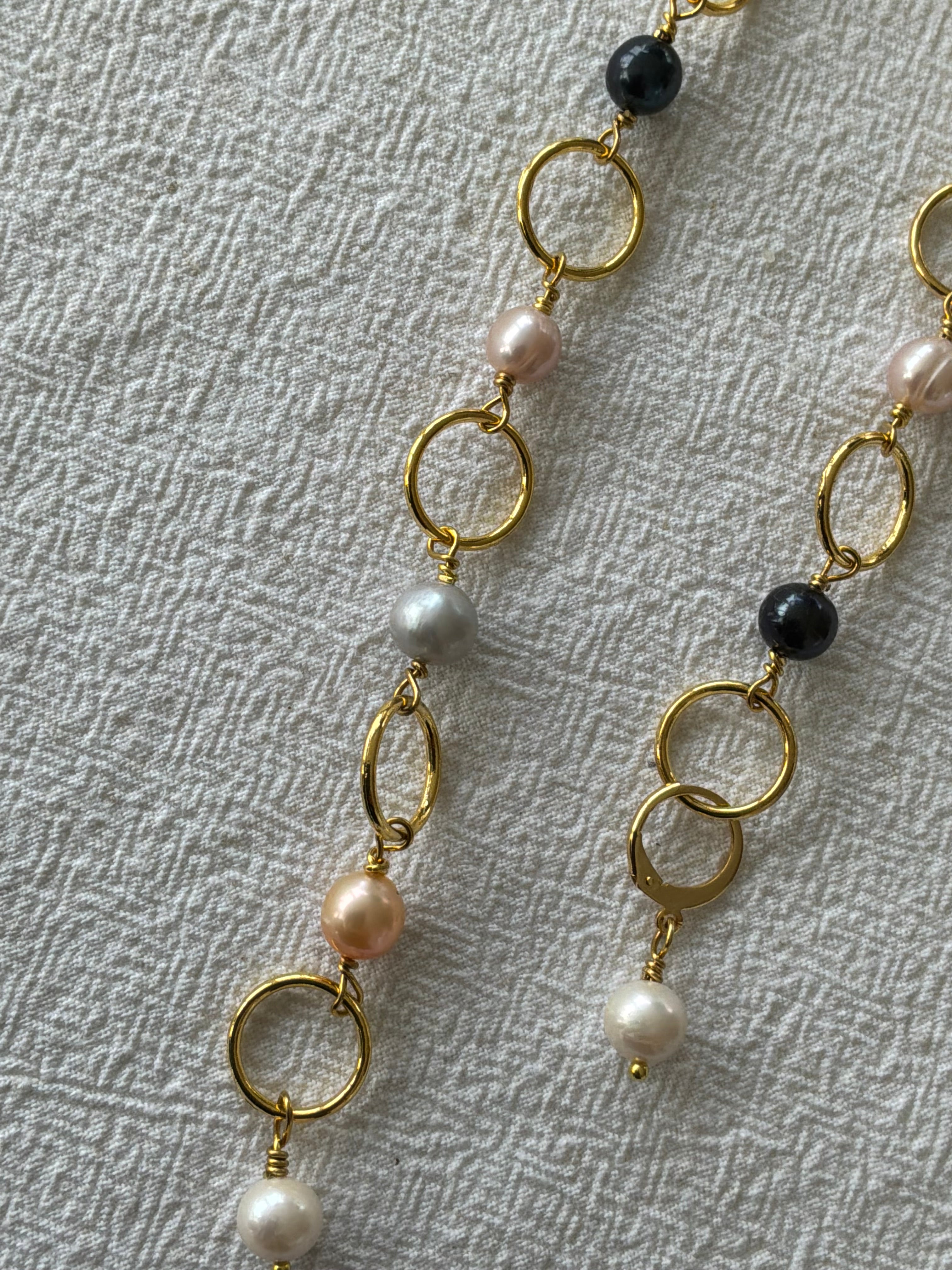 Strikkefisk forgyldt 10 ringe passer på op 10 mm. Perle i mix farver