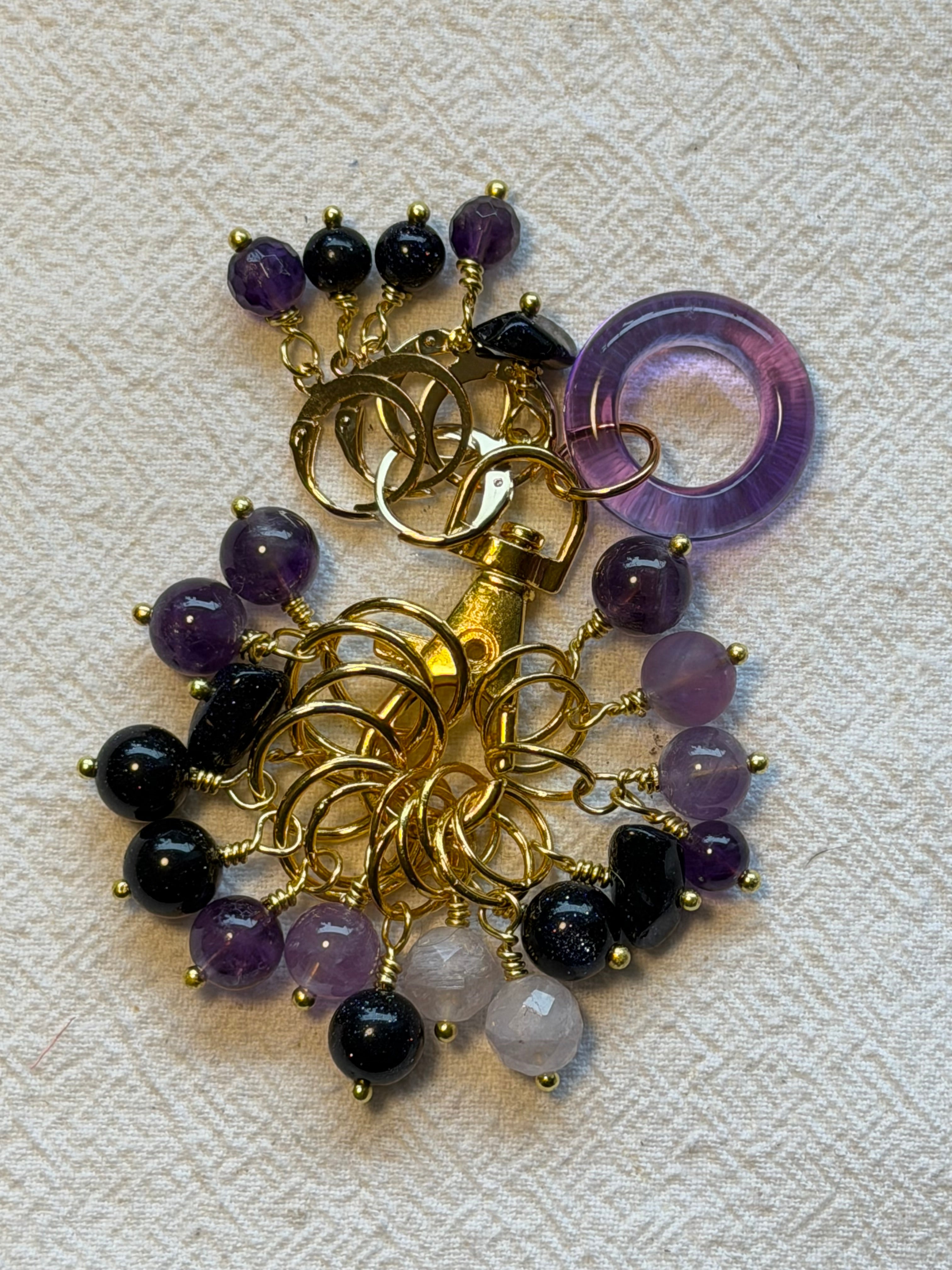 Maskemarkør sæt Ametyst forgyldt luksus. 7mm, 10mm og åbenlukkelige markører