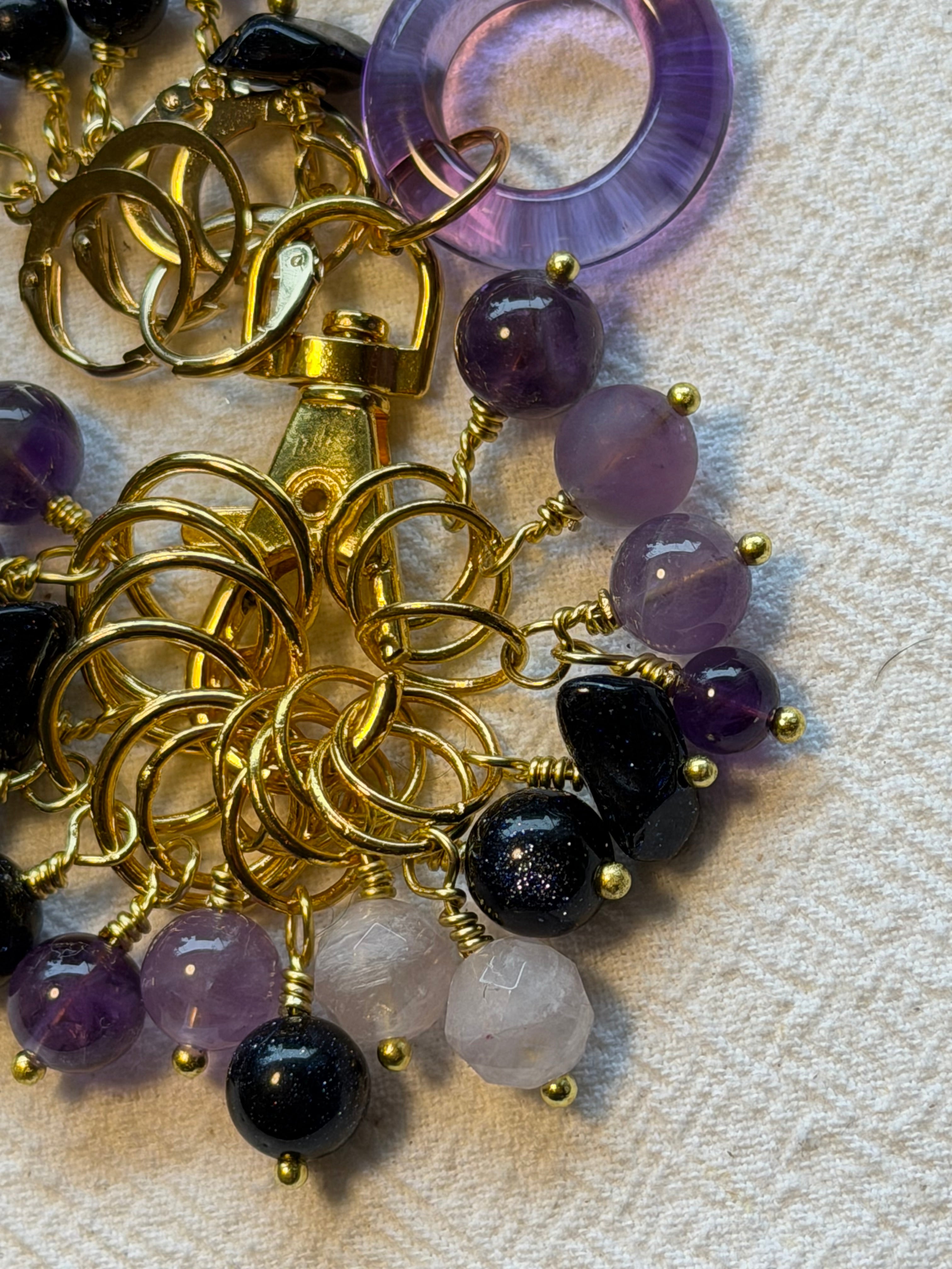 Maskemarkør sæt Ametyst forgyldt luksus. 7mm, 10mm og åbenlukkelige markører