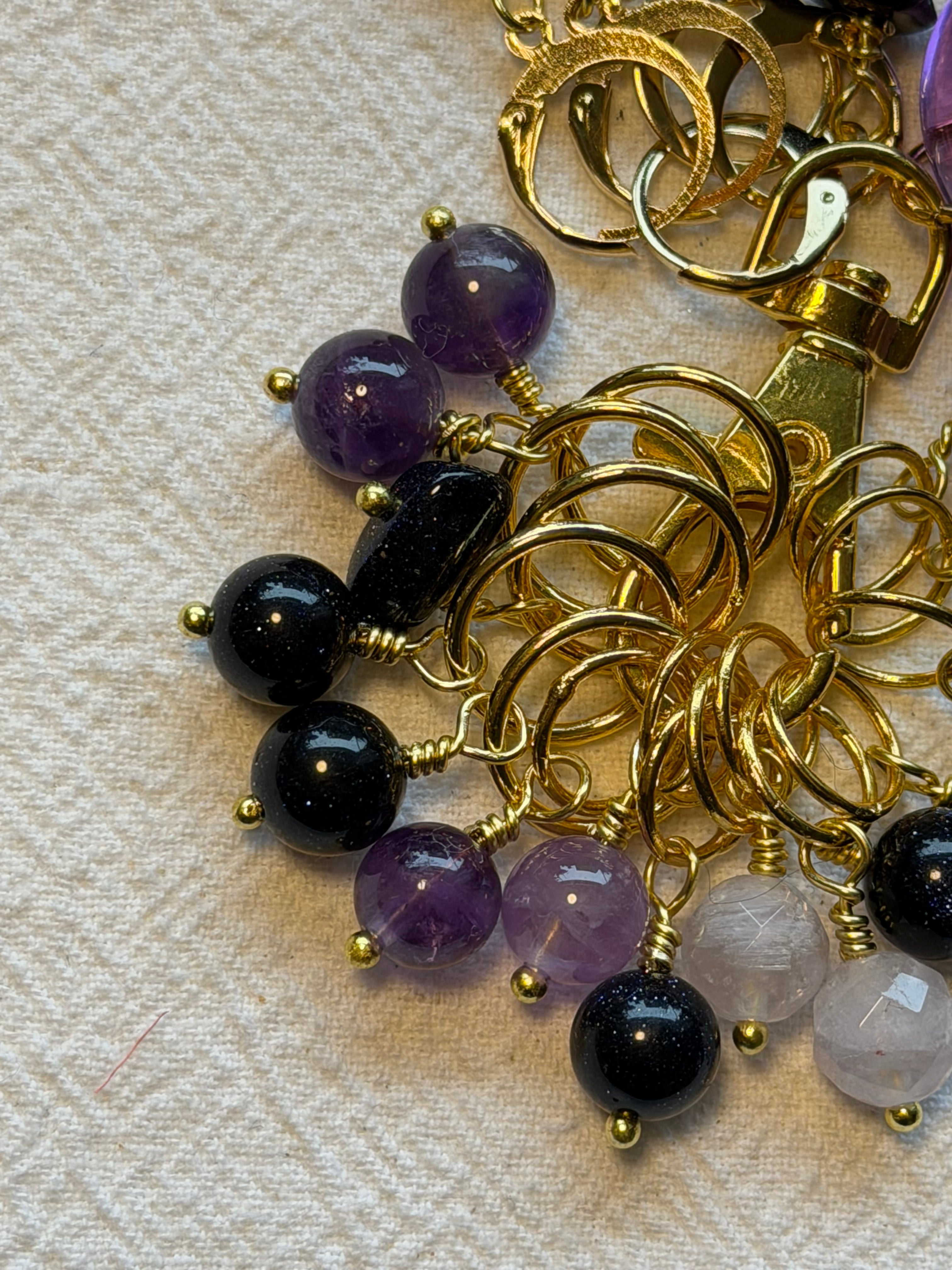 Maskemarkør sæt Ametyst forgyldt luksus. 7mm, 10mm og åbenlukkelige markører