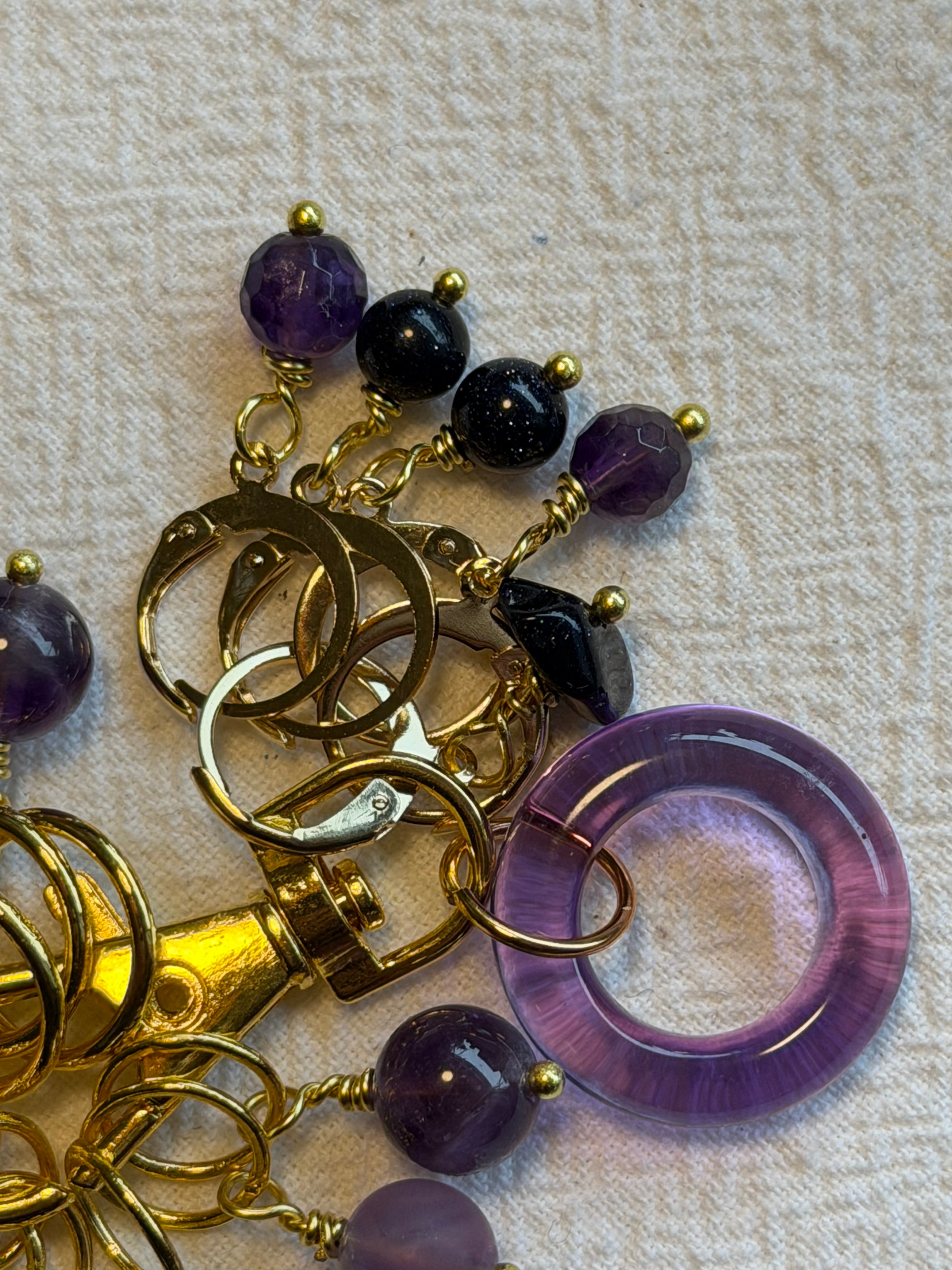 Maskemarkør sæt Ametyst forgyldt luksus. 7mm, 10mm og åbenlukkelige markører