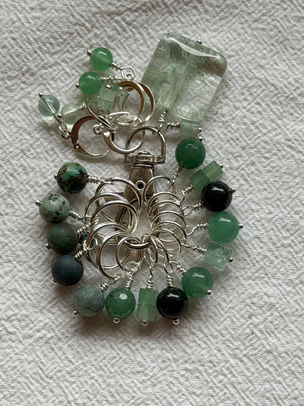 Maskemarkør sæt Aventurine, Afrikansk Turkis, Mosagat, Flurite - Luksus. 7mm, 10mm og åbenlukkelige markører