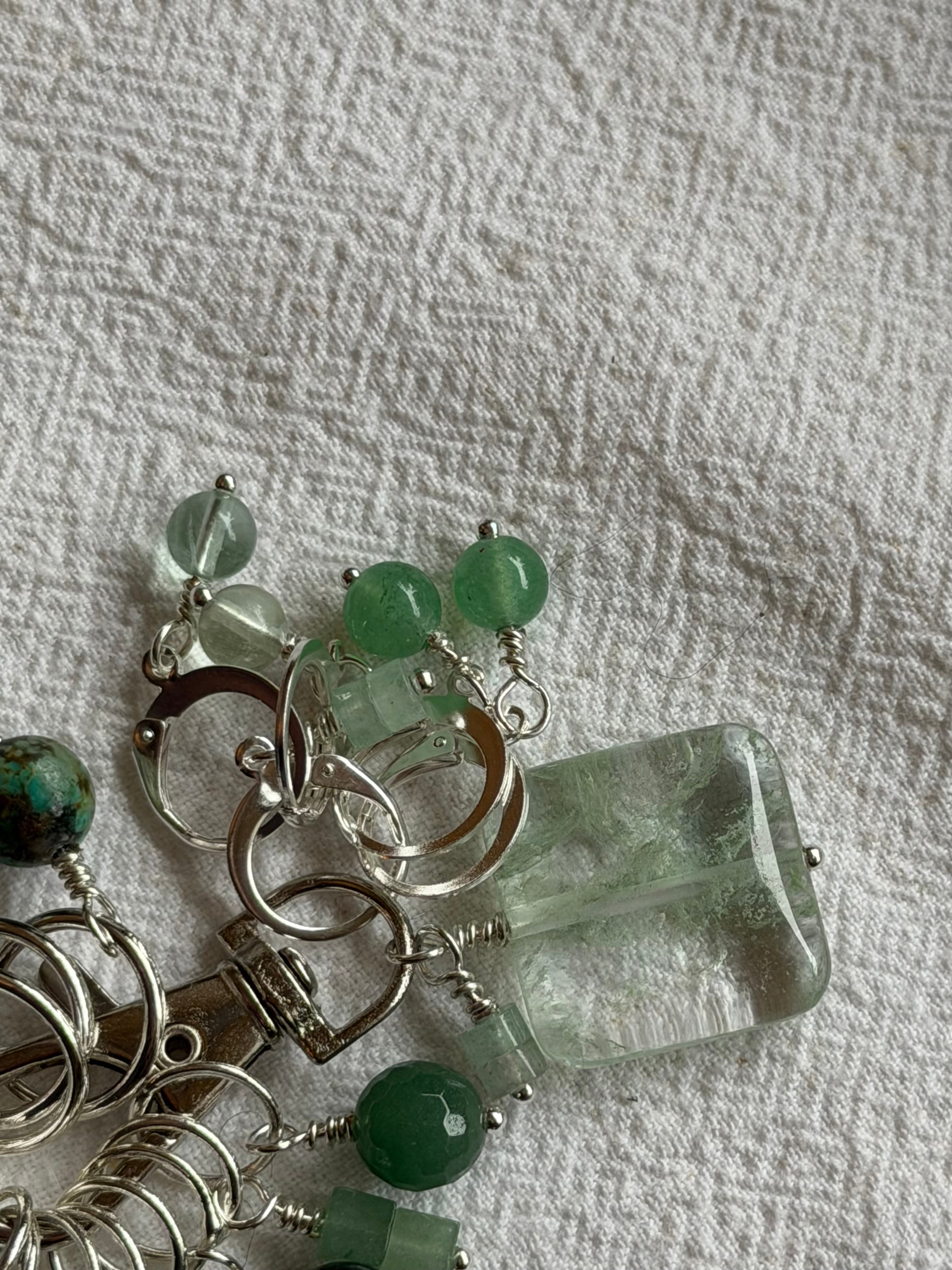 Maskemarkør sæt Aventurine, Afrikansk Turkis, Mosagat, Flurite - Luksus. 7mm, 10mm og åbenlukkelige markører