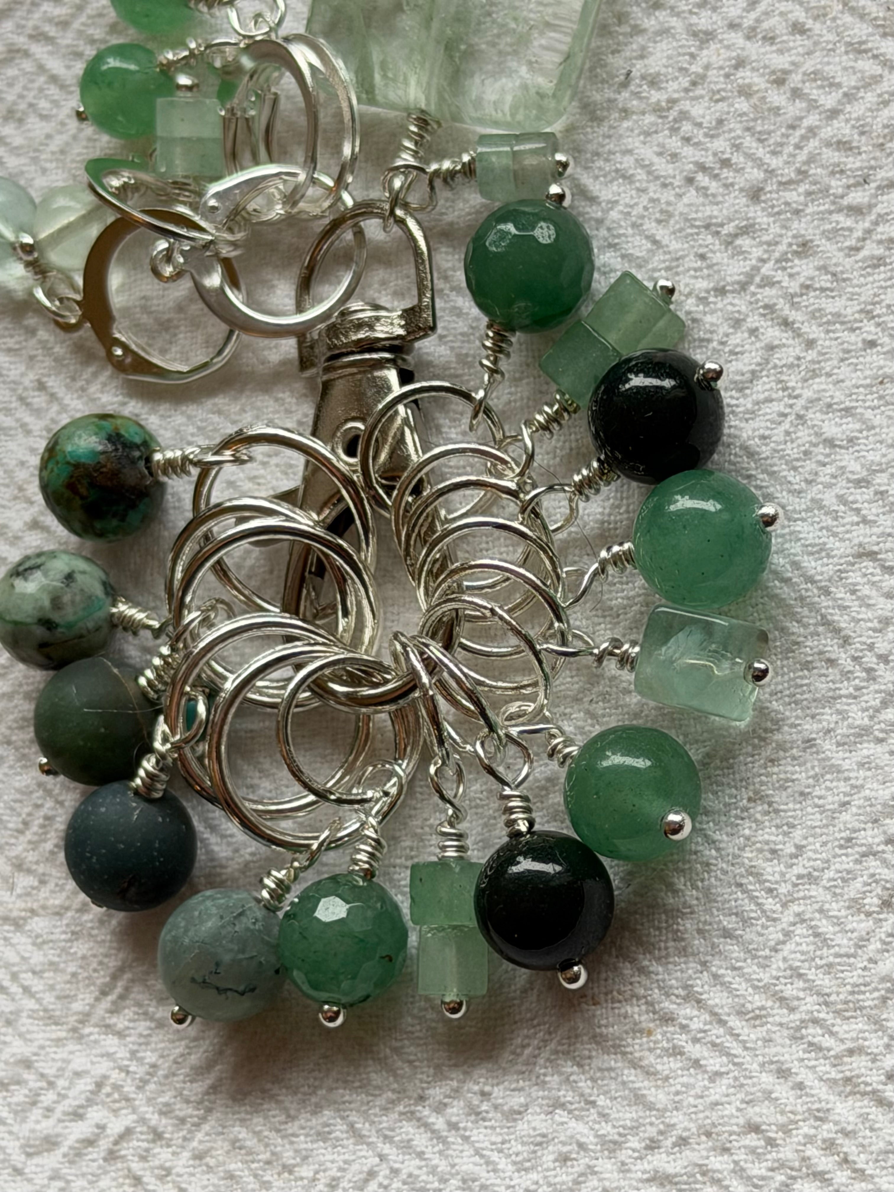 Maskemarkør sæt Aventurine, Afrikansk Turkis, Mosagat, Flurite - Luksus. 7mm, 10mm og åbenlukkelige markører