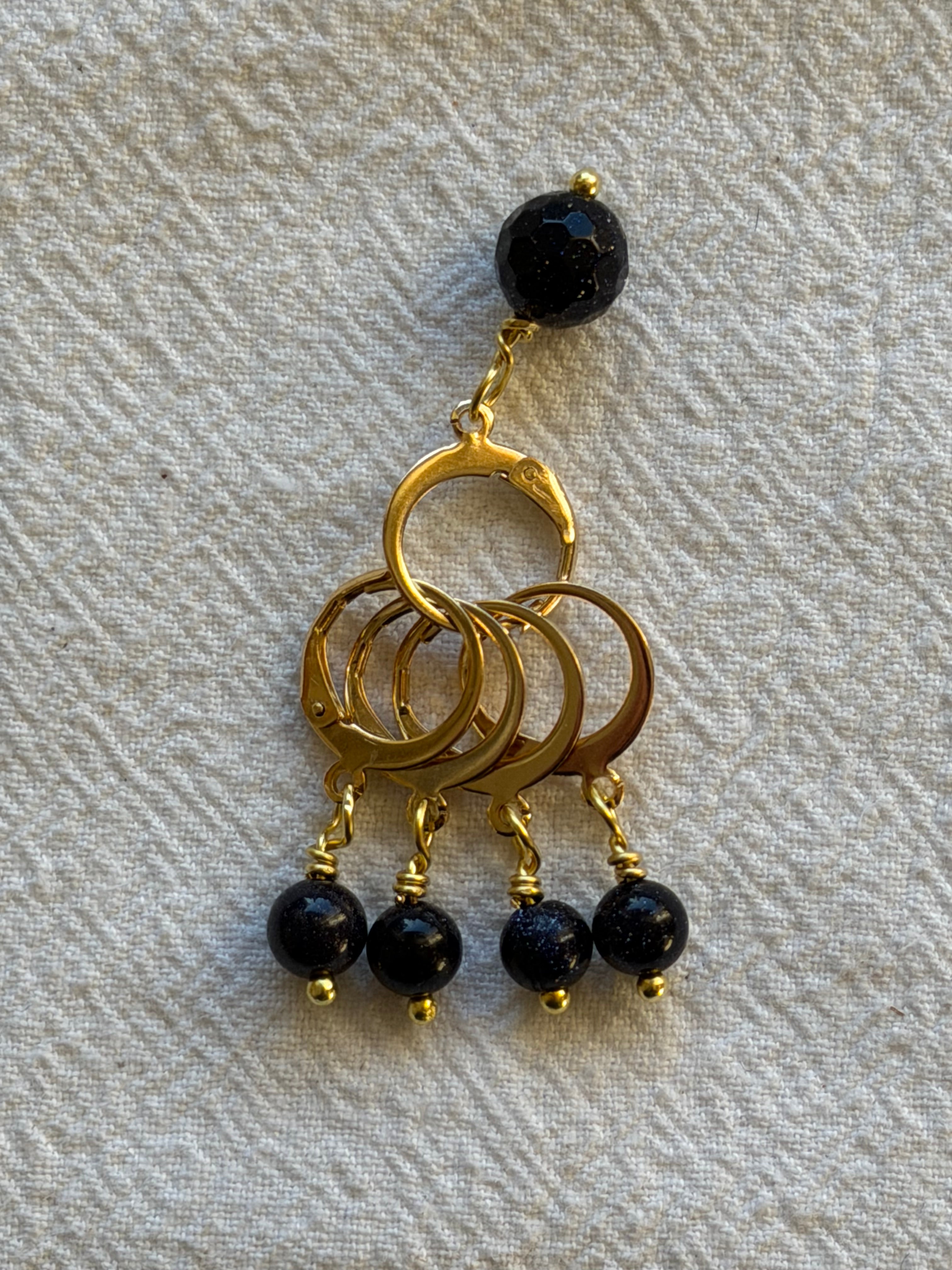 Maskemarkør sæt 5 maskemarkører Golden Lilla Sandstone. Åben lukkelige (7.5mm) -