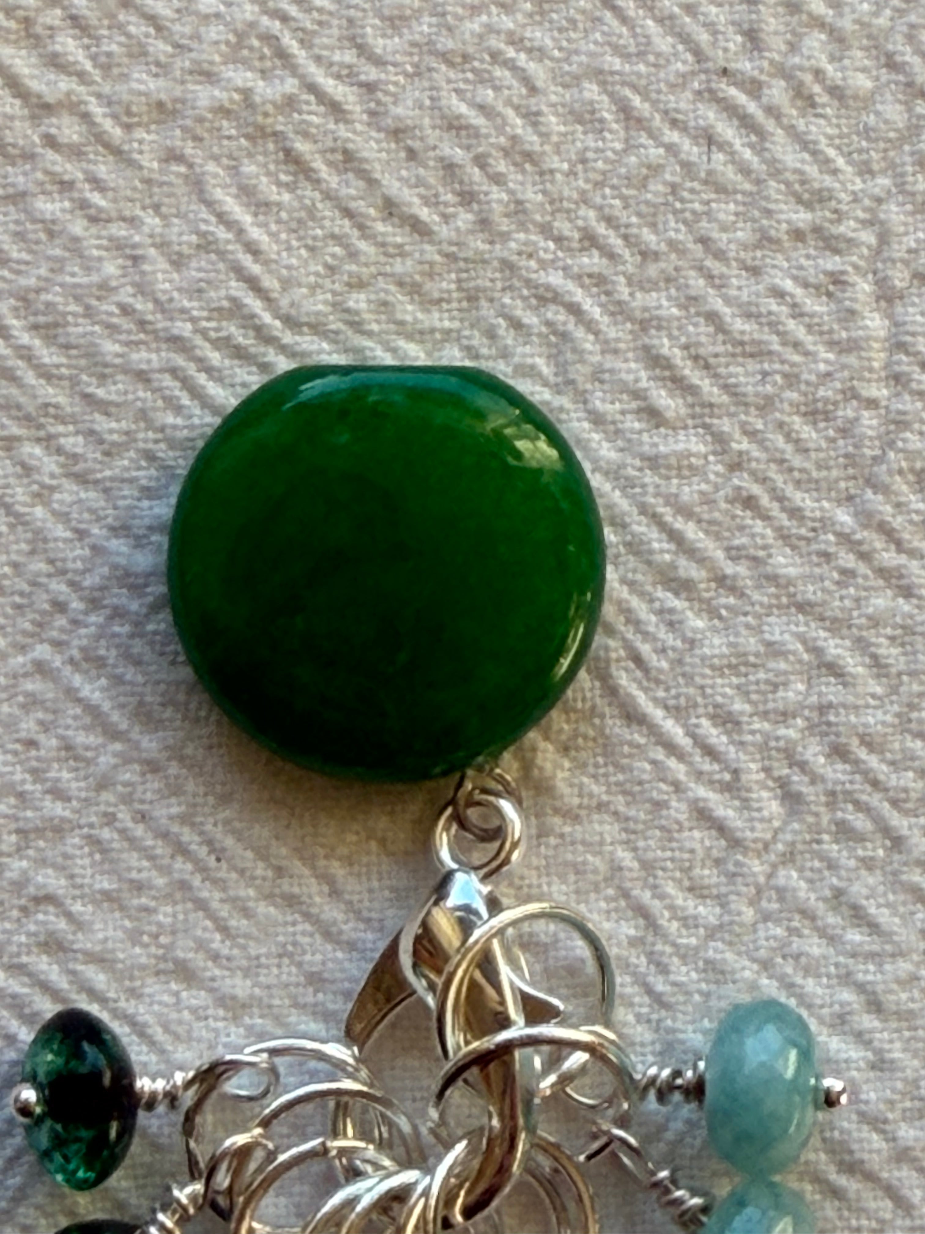 Maskemarkør sæt forgyldt rondeller. Op til 7 mm. Akvamarin, Rosakvarts, Peridot og farvet Jade